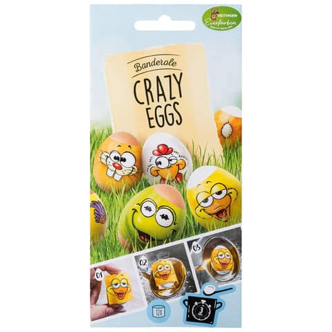 Oster Banderole Crazy Eggs sortiert HEITMANN EIERFARBEN 1024466