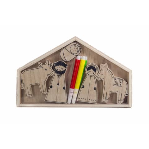 Krippe Heilige Familie zum bemalen, 20x12x2cm Manufaktur Locnikar 1159