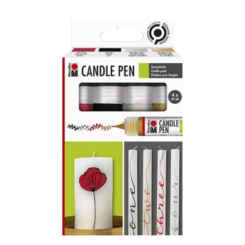 Kreativmarker sortiertCandle Pen 4x25ml MARABU 1805000000086