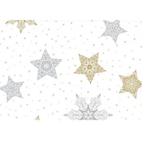 Weihnachts-Tischtuchrolle Dunicel Snowstars white 3in1, 40 x 480 cm, weiß DUNI 207152