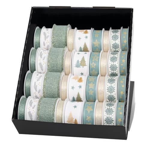 Weihnachts-Zierbandpräsenter, 36-teilig, salbei GOLDINA Z621 099 94 0036