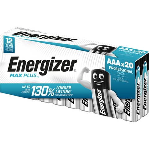 Batterie Alkali-Mangan Max Plus Industrial, LR03/AAA/Micro, 20 Stück ENERGIZER E301322902