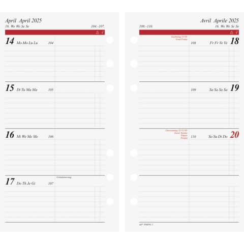 Wochenplan Timing 2 2025, A6 RIDO 70-66 910 005