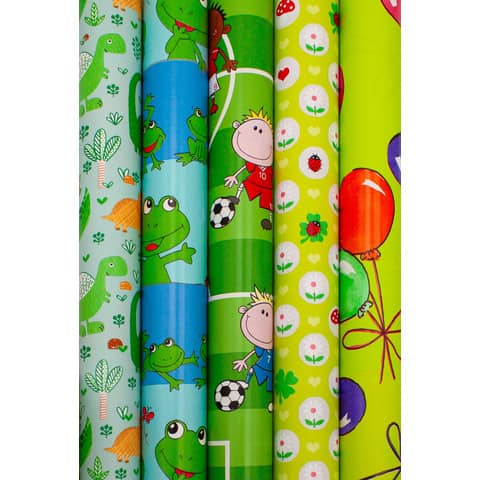 Geschenkpapierrolle Kids, 2 m x 70 cm, sortiert BRAUN + COMPANY 1330-25364/PBS