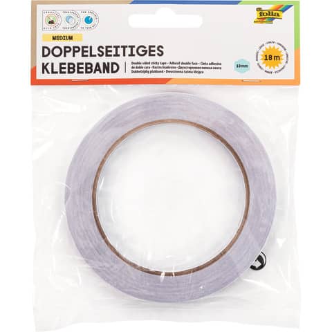 Doppelklebeband transparent, 10mmx18m FOLIA 55023