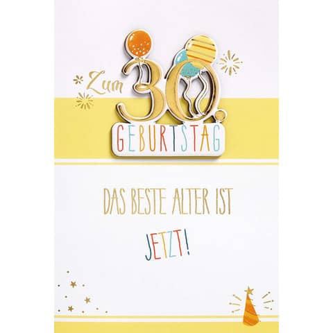 Geburtstagskarte Feelings Zahl 30 BSB 66-1020