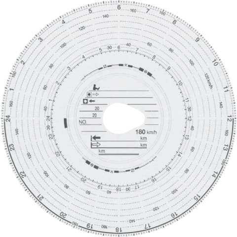 Tachoscheibe - 180 km/h Automatik, Ø12cm, 100 Blatt RNK 3103