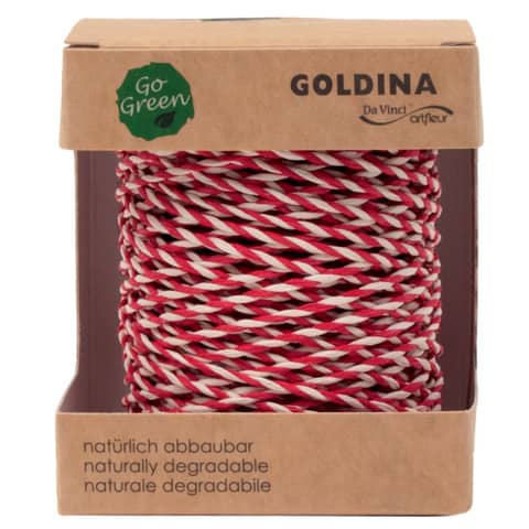 Kordel, 2mmx40m, rot/weiß GOLDINA 4017 0220/01 0040