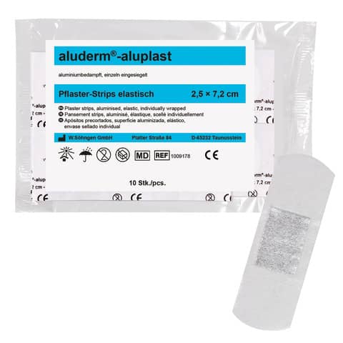 aluderm®-aluplast elastisch Pflasterstripes 2,5 x 7,2 cm   10 Stück SÖHNGEN 1009178