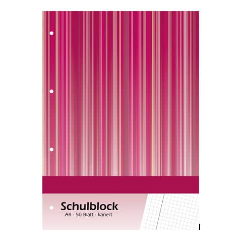 Schulblock, A4, 70g/m², 50 Blatt, Lin.28, kariert PVP 1235