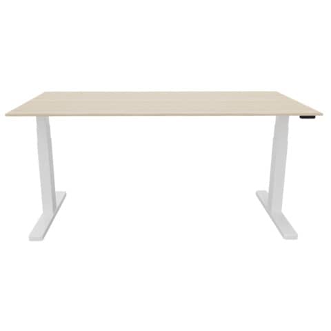 Schreibtisch elektrisch höhenverstellbar, 160 x 65-130 x 80 cm, eiche/weiß Q-CONNECT KF14152