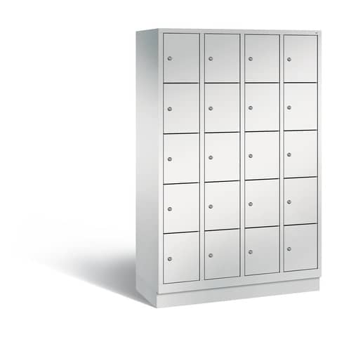 Schließfachschrank Classic, 4x5 Fächer, 180x119x50cm, hellgrau CP 8020-405/RAL7035 S10011