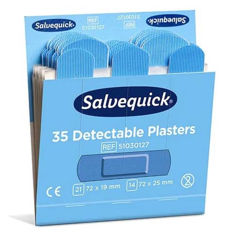 Pflaster-Strips, 6x35St, wasserabweisend, blau SALVEQUICK 51030127