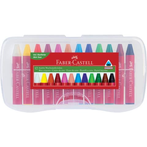 Wachsmalkreiden Jumbo, 12 Stück, sortiert FABER CASTELL 120011