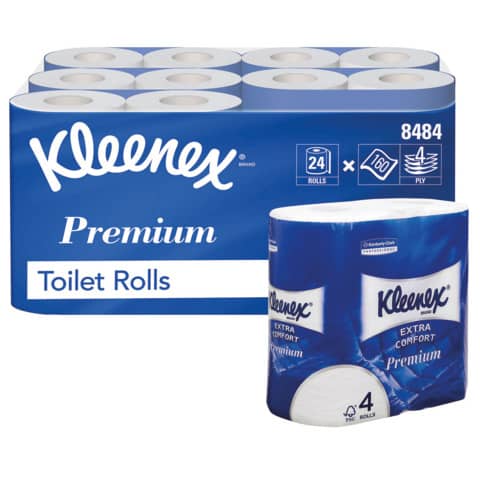 Toilettenpapier Premium, 4-lagig, 6x 4 Rollen, weiß KLEENEX 8484