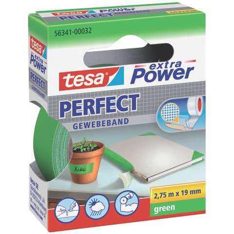 Gewebeklebeband tesa® extra Power Gewebeband, 2,75mx19mm, grün TESA 56341-00032-03