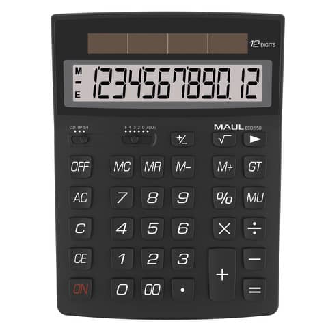 Tischrechner Solar ECO 950, 12 Stellen, schwarz MAUL 72689 90