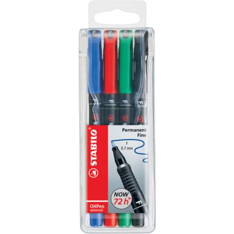 Folienstift OHPen universal, 0,7 mm, permanent, Etui mit 4 Stiften STABILO 842/4