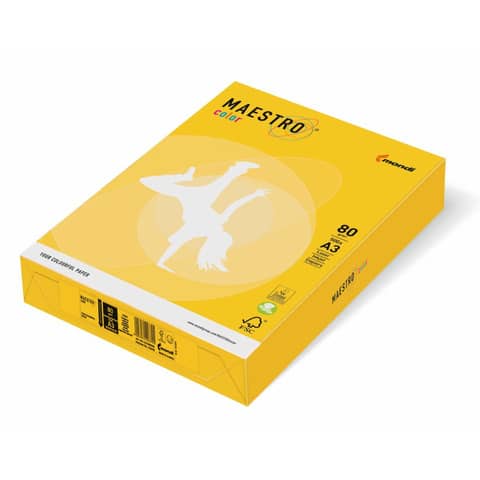 Kopierpapier Color Intensiv, A3, 80g/m², 500 Blatt, intensivgelb MAESTRO COLOR 9417-IG50B80B