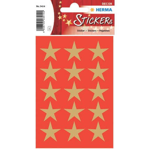 Sticker Sterne, Ø22mm, 45 Stück, gold HERMA 3414