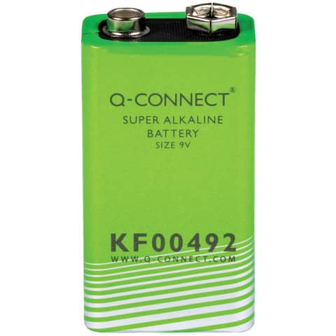 Batterie Alkali-Mangan 9V, 6LR61/E-Block, 1 Stück Q-CONNECT KF00492