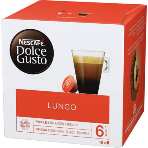 Kaffeekapseln Dolce Gusto Lungo, 16 Stück NESCAFÉ DOLCE GUSTO 534967