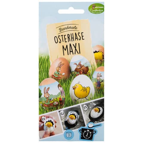 Oster Abziehbilder Banderole Osterhase Maxi, sortiert HEITMANN EIERFARBEN 1024457