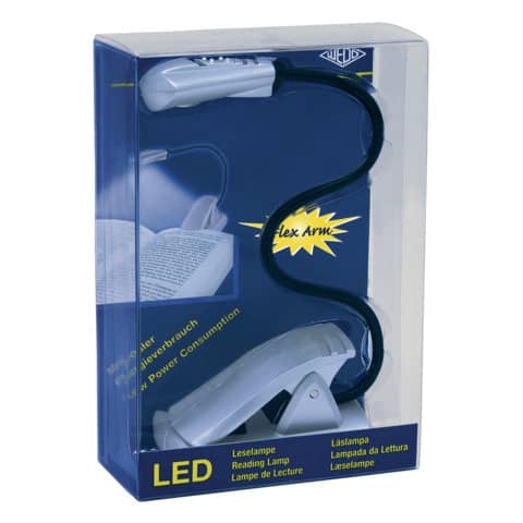 Leselampe LED mobil mit Clip, silber WEDO 254 1054