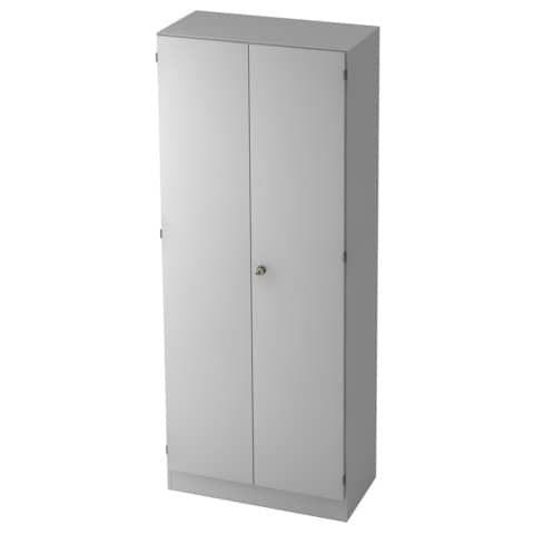 Flügeltürenschrank SOLID - 5OH, 80 x 42 x 200,4cm, grau/grau HAMMERBACHER MONT.V6100/5/5/SG