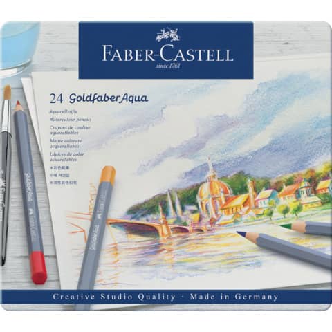 Aquarellfarbstift Goldfaber Aqua, 24 Stück, sortiert FABER CASTELL 114624