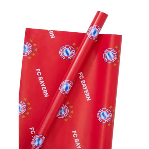 Geschenkpapier, rot FC BAYERN 33752