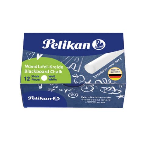 Wandtafelkreide 755/12, 12 Stück, weiß PELIKAN 400142594