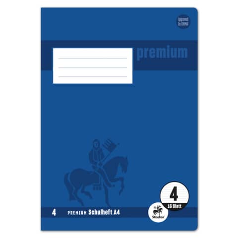 Heft, A4, 90g/m², 16 Blatt, Lin.4, liniert mit Rand STAUFEN PREMIUM 734410304