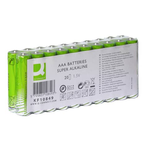 Batterie Alkali-Mangan, LR03/AAA/Micro, 20 Stück Q-CONNECT KF10849