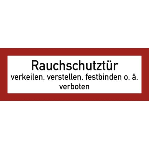 Schild Rauchschutztür Folie, 210x74mm MOEDEL 57774