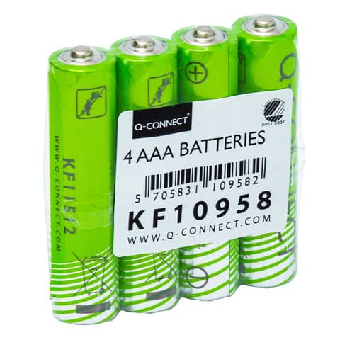 Batterie Alkali-Mangan, LR03/AAA/Micro, 4 Stück Q-CONNECT KF10958