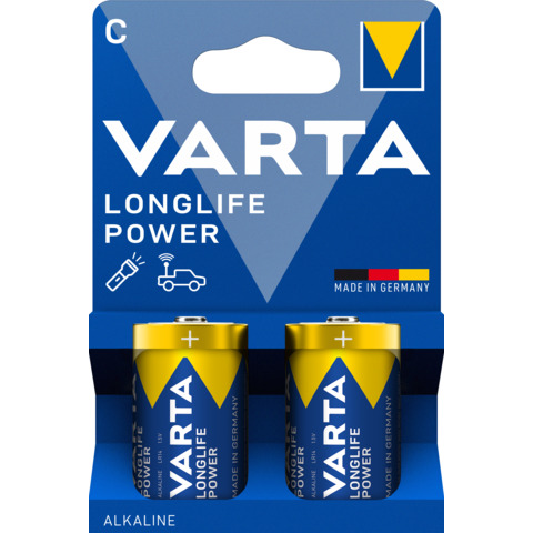 Batterie Alkali-Mangan Longlife Power, LR14/C/Baby, 2 Stück VARTA 04914 121 422