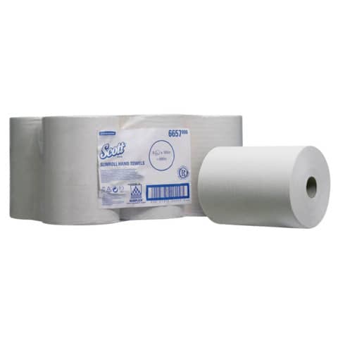 Rollenhandtuch Slimroll™, 1-lagig, 6 Rollen, weiß SCOTT 6657