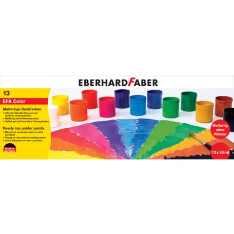 Farbkasten, 18ml, 13 Stück, sortiert EBERHARD FABER 575613