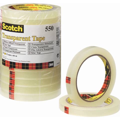 Klebefilm transparent 550, Polypropylenfolie, 66 m x 19 mm, 8 Rollen SCOTCH 5501966