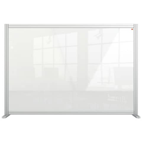 Schreibtisch-Trennwand Premium Plus, Acrylglas, Aluminiumrahmen, 1400 x 1000 mm, klar NOBO 1915490