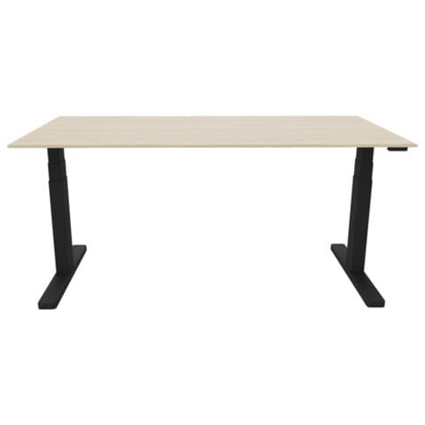 Schreibtisch elektrisch höhenverstellbar, 180 x 65-130 x 80 cm, eiche/schwarz Q-CONNECT KF14172