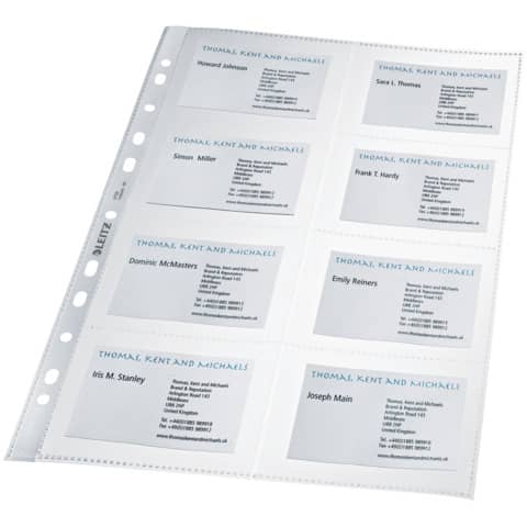 Prospekthülle Visitenkarten, A4, PP, dokumentenecht, 10 Stück, farblos LEITZ 4758-30-03
