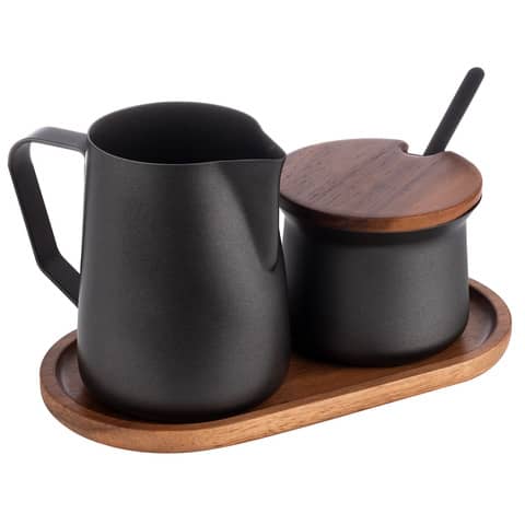 Milch- und Zucker-Set, Akazie-schwarz APS 00634