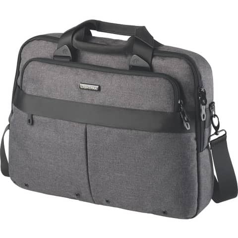 Laptoptasche WOOKIE, 400 x 310 x 70 mm, Polyester, grau LIGHTPAK 46166