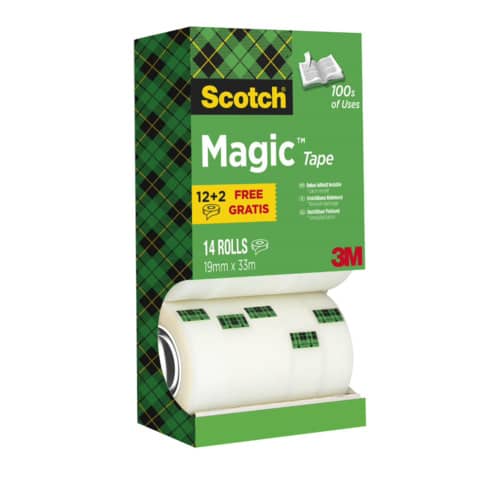 Klebeband Magic™ Promotion, Naturfasern, unsichtbar, beschriftbar, 19 mm x 33 m, 14 Rollen SCOTCH 8R14TPR