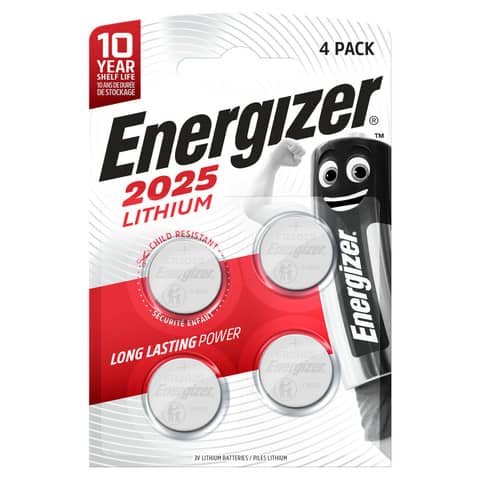 Knopfzellen-Batterie Lithium CR2025, 4 Stück ENERGIZER E300849104