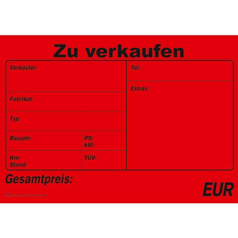 Kaufvertrag für ein gebrauchtes Kraftfahrzeug, SD, DIN A4, 210 x 297 mm, 6 Blatt RNK 586