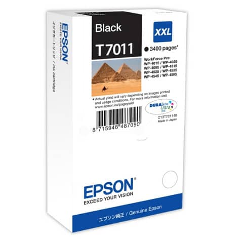 Inkjetpatrone T7011 schwarz   HY XXL EPSON C13T70114010