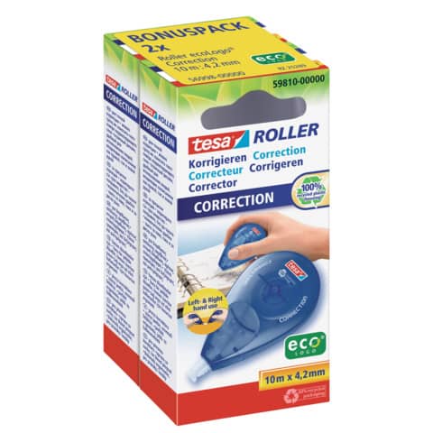 Korrekturroller ecoLogo®, 10mx4,2mm, 2 Stück TESA 56998-00000-00